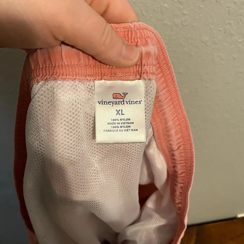 Vineyard Vines Mens XL Light Pink Swim Trunks Draw String Pull On Shorts